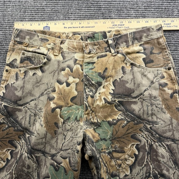 Vintage Wrangler Rugged Wear Camo Men's 35x28 Advantage Camouflage Hunting‎ USA - Picture 6 of 7
